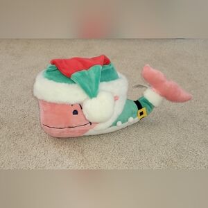 New Vineyard Vines Elf Santa Helper Plush Pink Whale Stuffed Toy Christmas 16"
